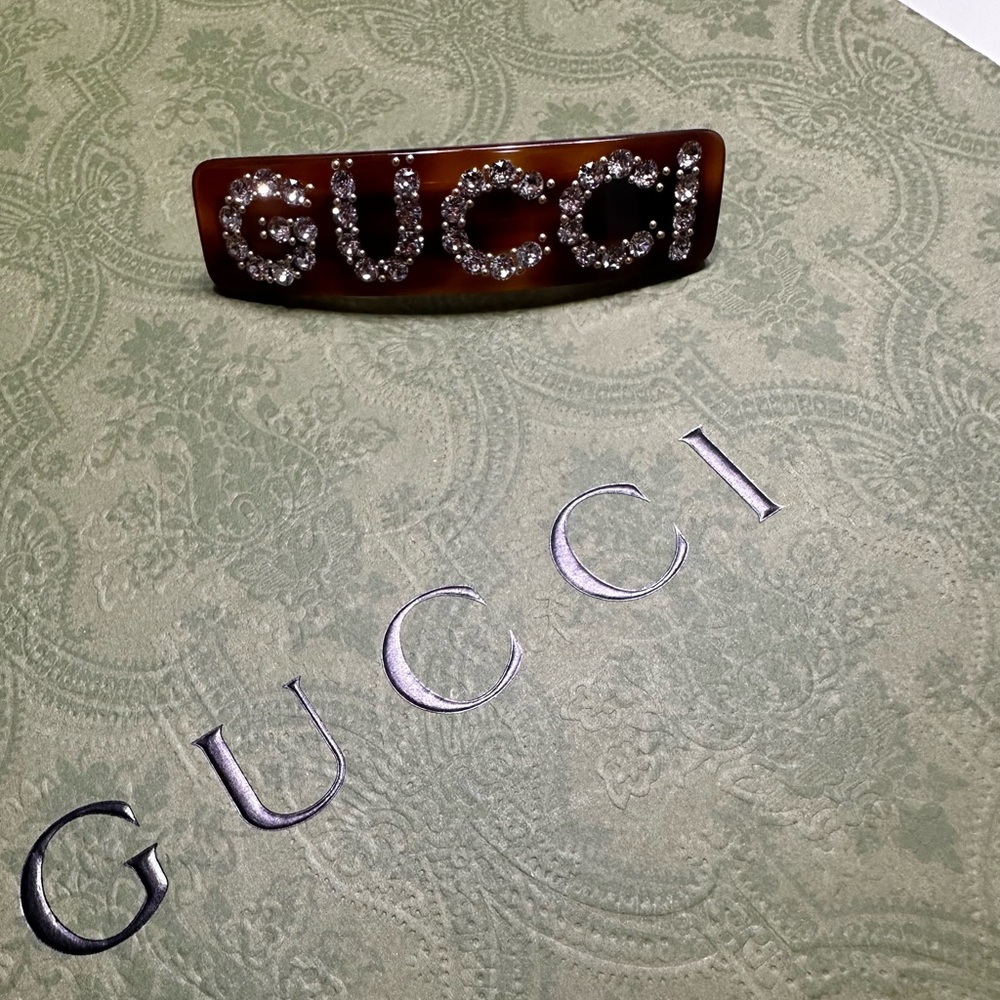 Gucci Tortoiseshell and Gold Hair Clip